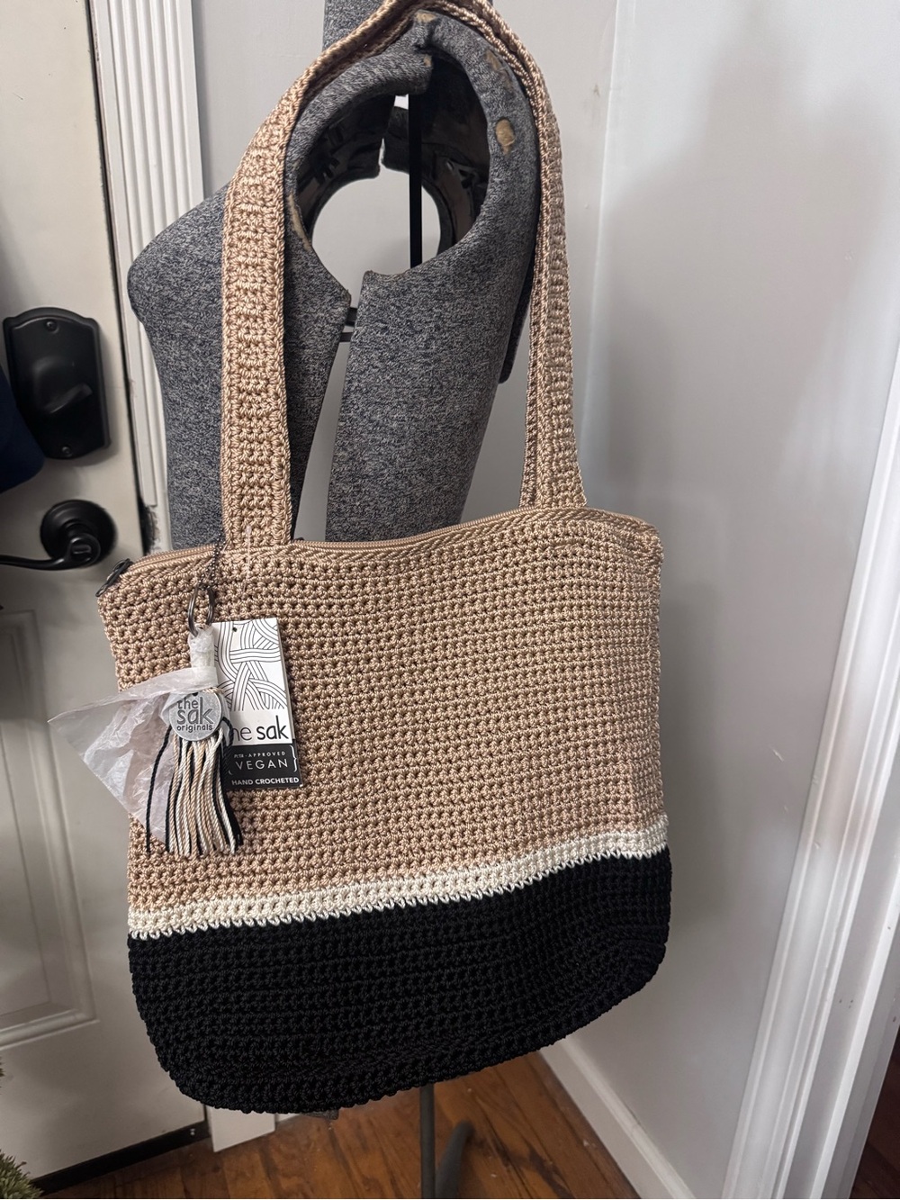 The Sak - THE SAK Crochet Tote Bag Casual Classic W/Double Shoulder Straps NWT